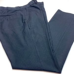 Perry Ellis Portfolio Black Flat Front Pin Striped Dress Pants Size 34x30